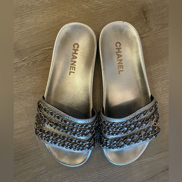 Chanel Slide with chain Silver 39 US 9 - Picture 3 of 7